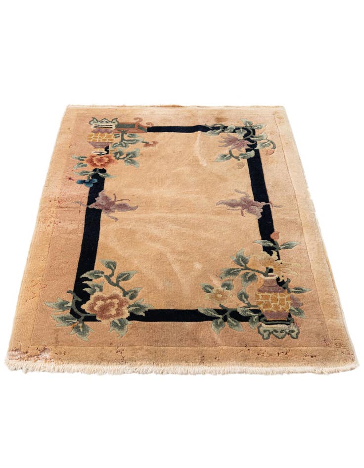 Detail image of 2' 2 x 3' 3  Hand Knotted Antique Finish Oriental Wool Rug