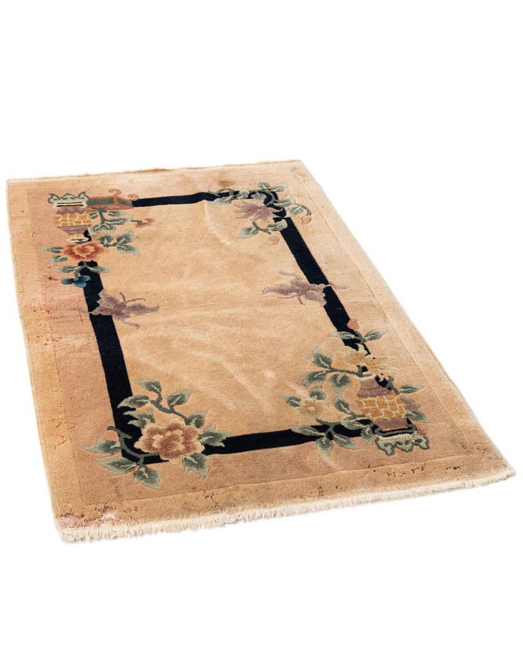 Detail image of 2' 2 x 3' 3  Hand Knotted Antique Finish Oriental Wool Rug