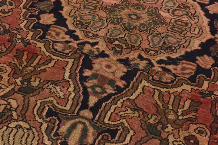 6' 9 x 9' 8 Hand Knotted Bakhtiar Persian Wool Rug