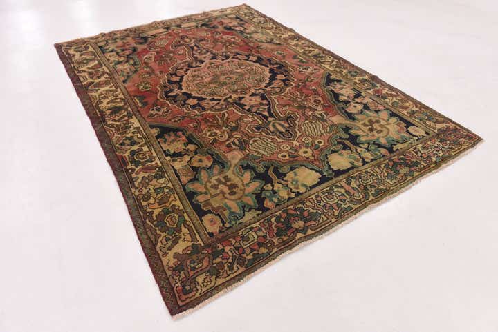 6' 9 x 9' 8 Hand Knotted Bakhtiar Persian Wool Rug