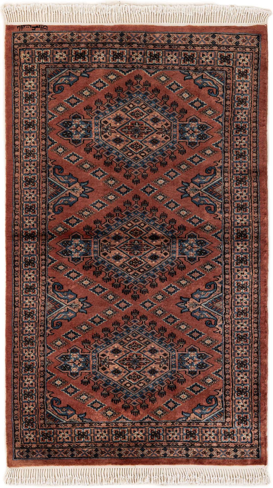 3' 2 x 5' 5 Hand Knotted Bokhara Wool Rug
