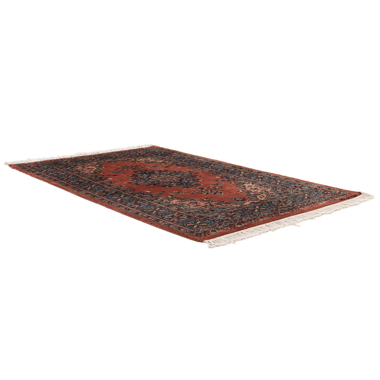 Tapis Kazak Pêche – Noué Main, Laine Mélangée, 151x106 Cm, Motif Asiatique