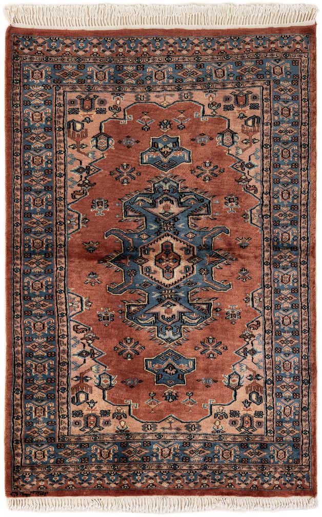 3' 3 x 4' 11 Hand Knotted Bokhara Wool Rug