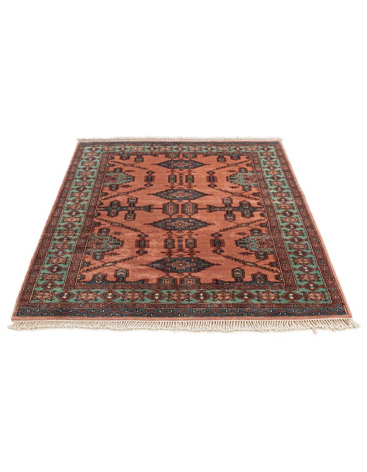 Detail image of 4' 3 x 6' 4  Hand Knotted Bokhara Oriental Wool Rug