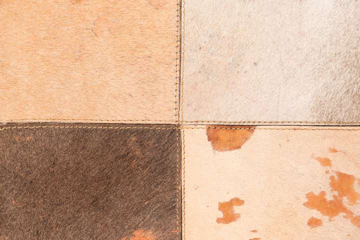 3' 10 x 5' 9 Cowhide Leather Rug