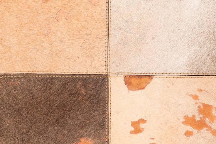 Detail image of 3' 10 x 5' 9 Cowhide Leather Rug