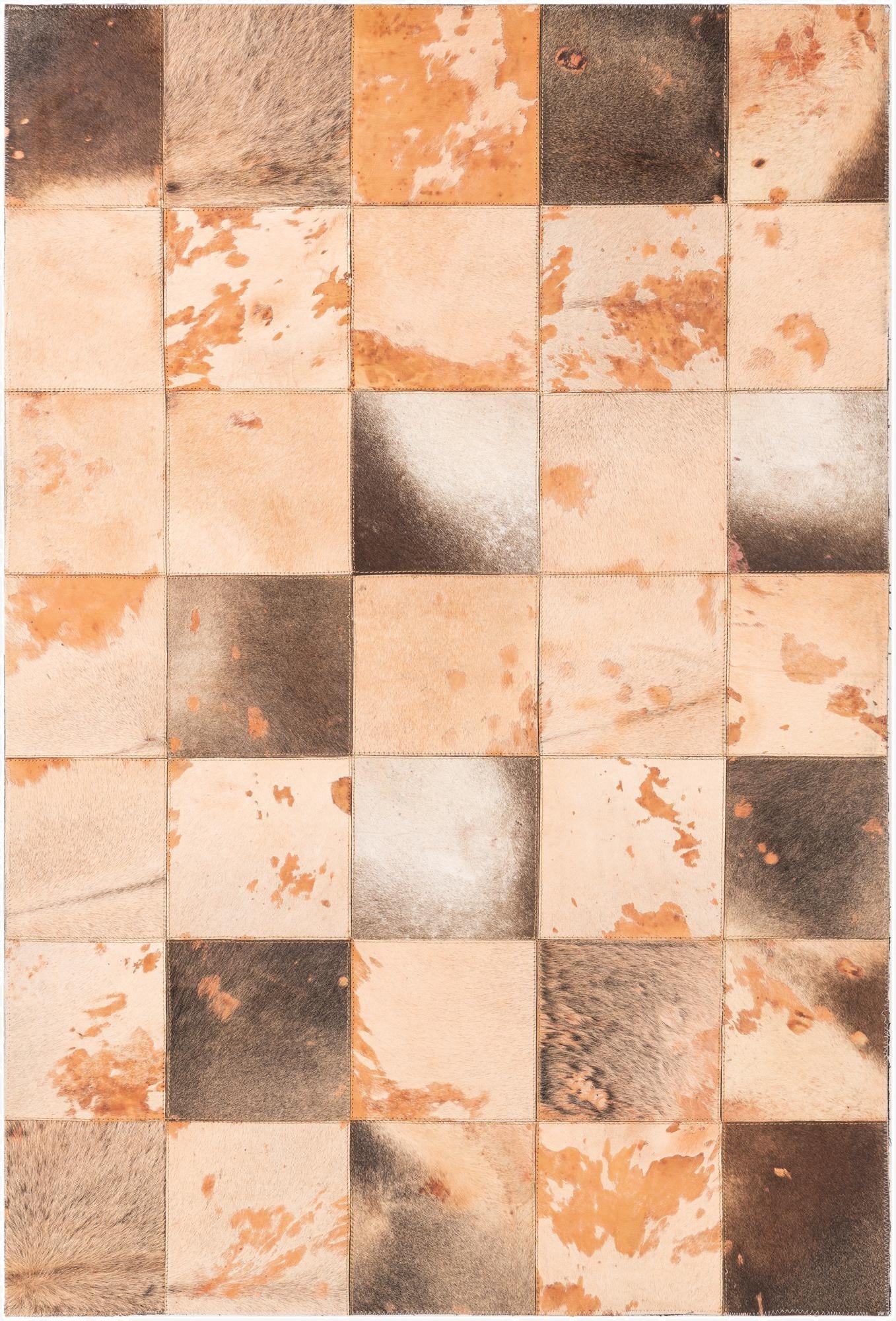 3' 10 x 5' 9 Cowhide Leather Rug