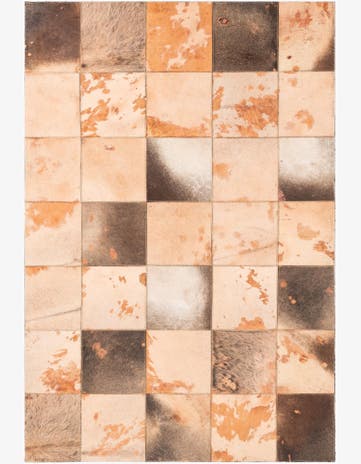 3' 10 x 5' 9 Cowhide Leather Rug