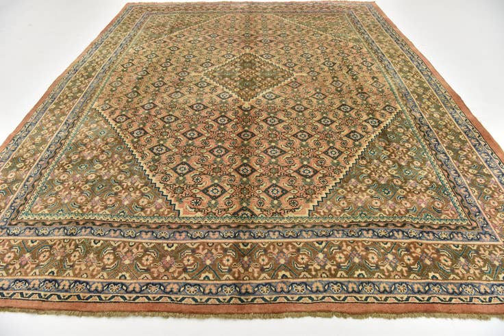 Detail image of 10' 2 x 12' 10 Hand Knotted Farahan Persian Wool Rug