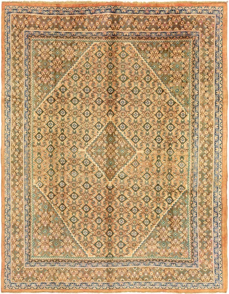 Detail image of 10' 2 x 12' 10 Hand Knotted Farahan Persian Wool Rug