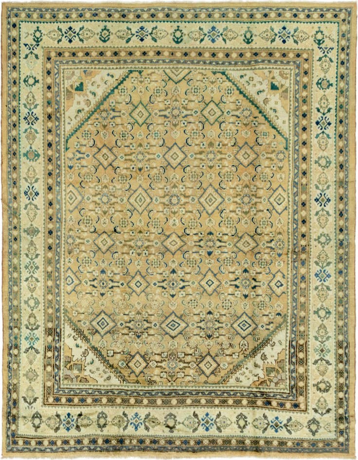 Detail image of 9' 7 x 12' 9 Hand Knotted Farahan Persian Wool Rug