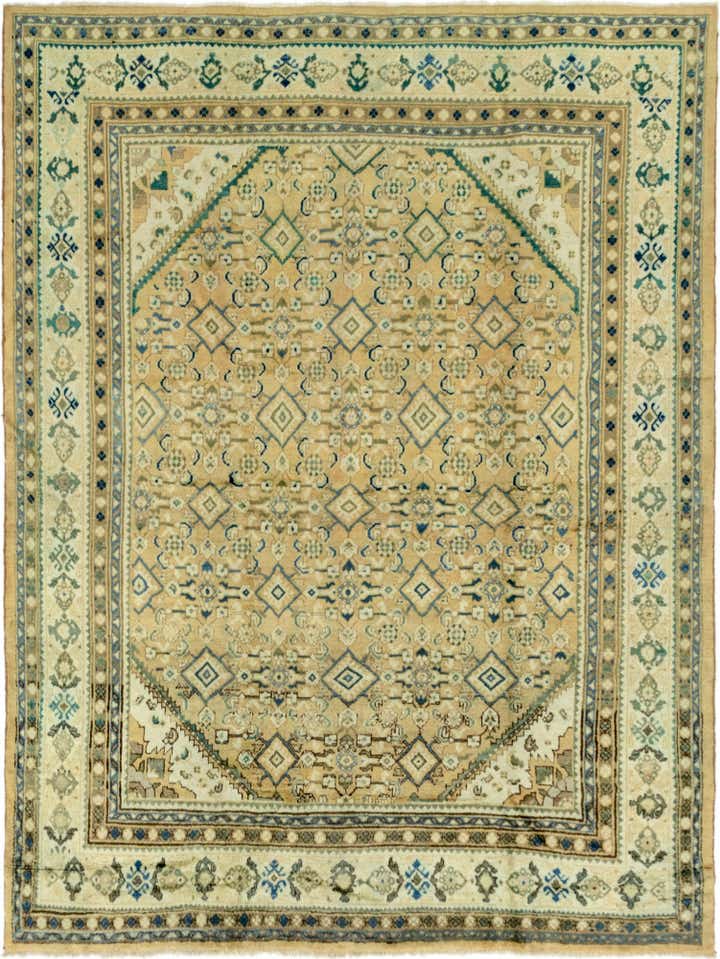 9' 7 x 12' 9 Hand Knotted Farahan Persian Wool Rug