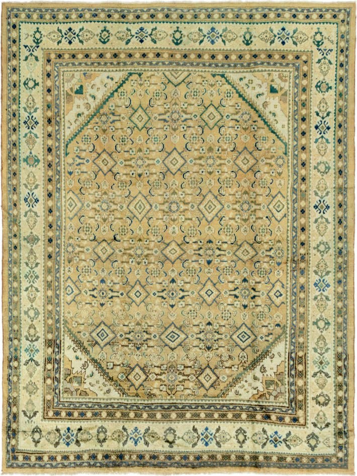 Detail image of 9' 7 x 12' 9 Hand Knotted Farahan Persian Wool Rug