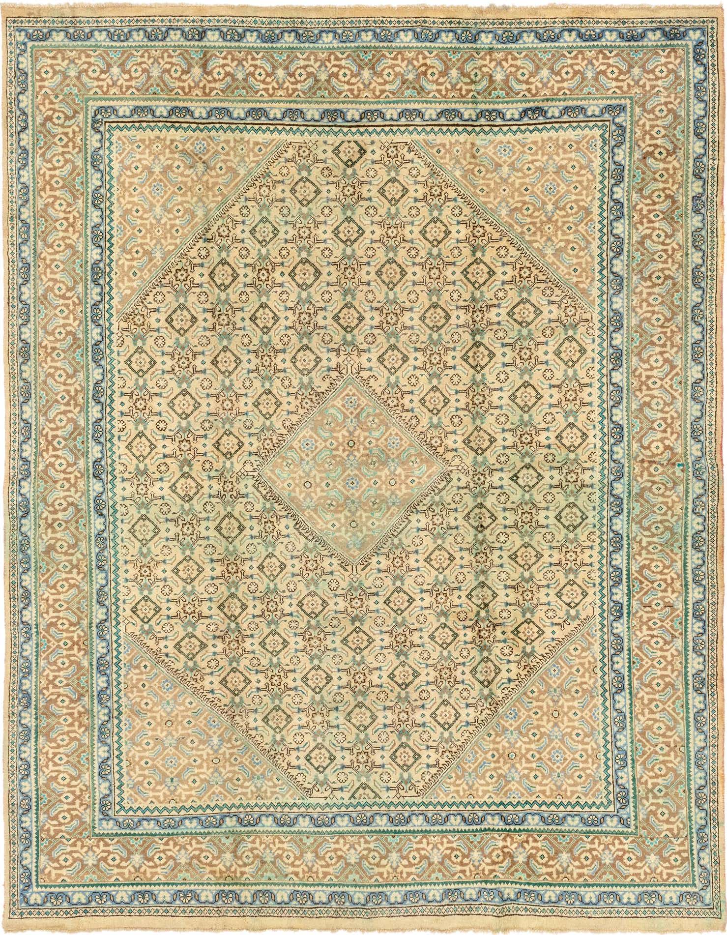 9' 8 x 13' Hand Knotted Farahan Persian Wool Rug