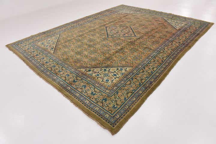 9' 10 x 13' 2 Hand Knotted Farahan Persian Wool Rug