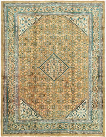 9' 10 x 13' 2 Hand Knotted Farahan Persian Wool Rug