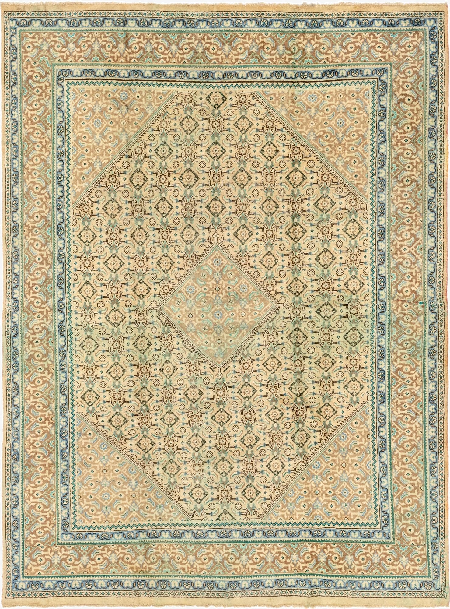 9' 8 x 13'  Hand Knotted Farahan Persian Wool Rug