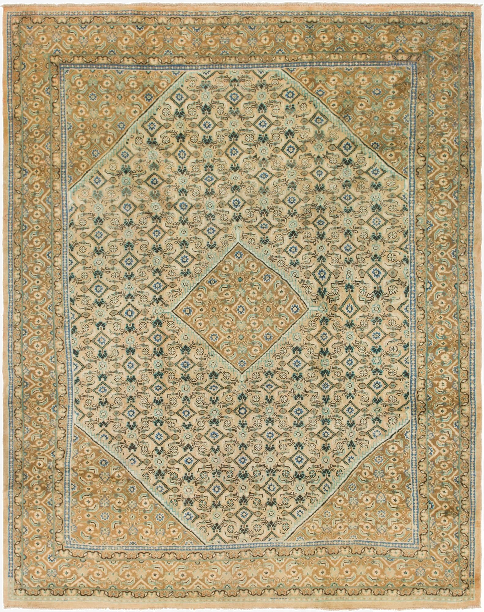 10' 2 x 12' 10  Hand Knotted Farahan Persian Wool Rug