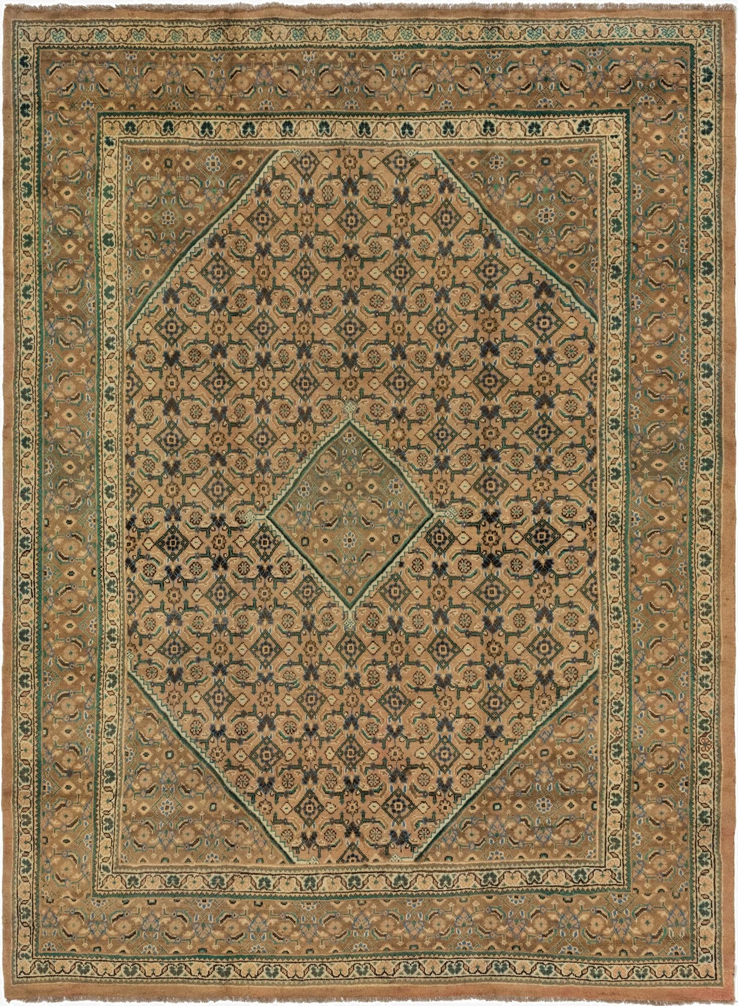9' 7 x 13' 4  Hand Knotted Farahan Persian Wool Rug