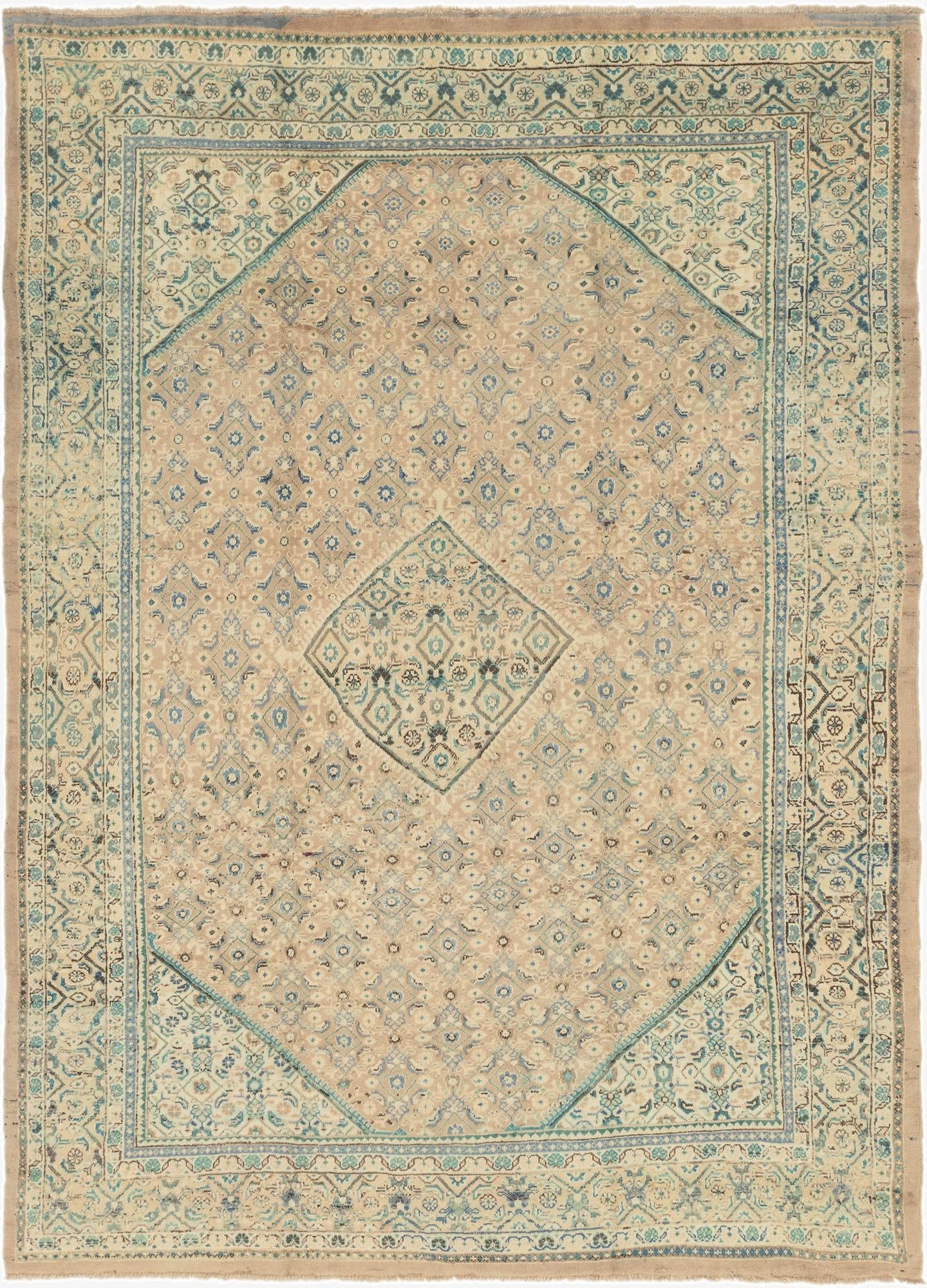 9' 8 x 13' 2  Hand Knotted Farahan Persian Wool Rug