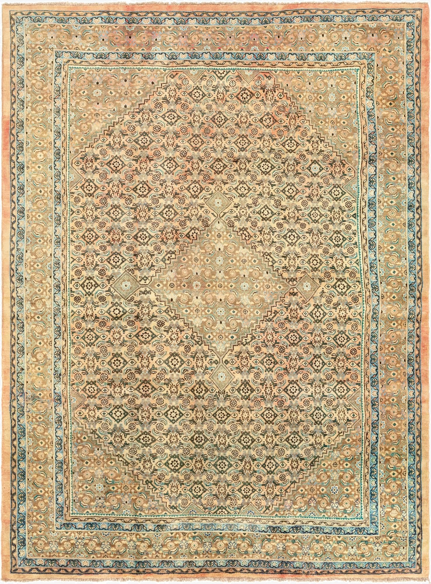 9' 10 x 13' 2  Hand Knotted Farahan Persian Wool Rug