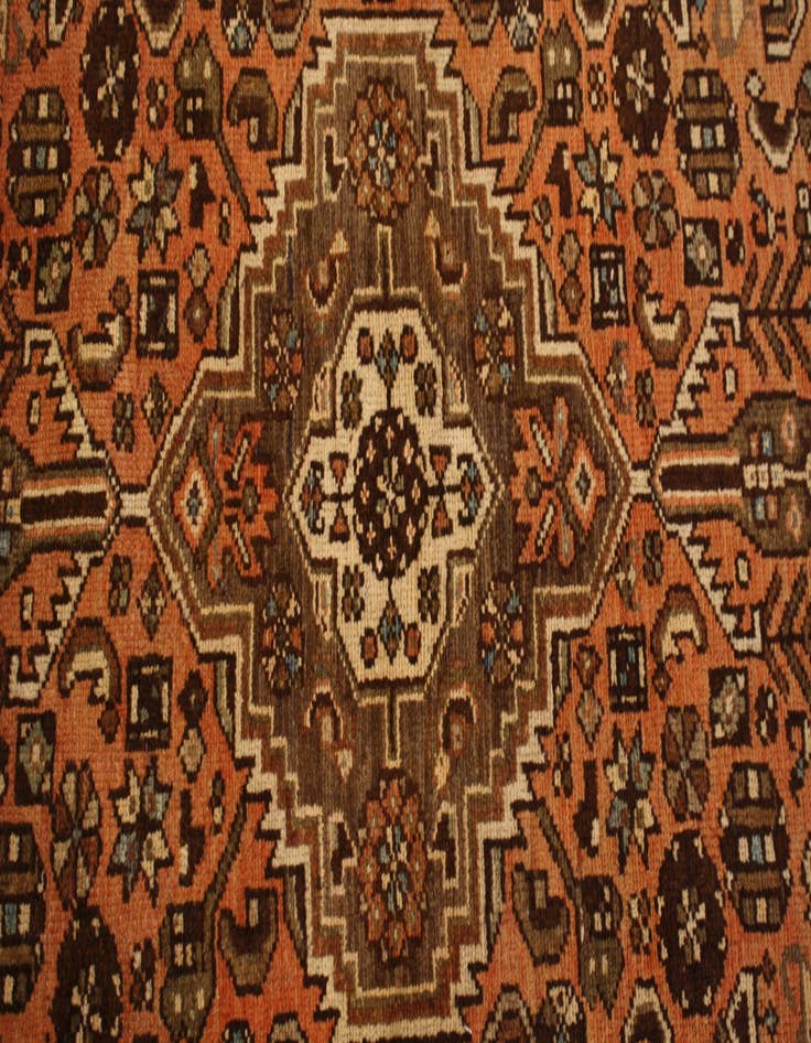 Detail image of 4' 1 x 6' 4 Hand Knotted Hossainabad Persian Wool Rug