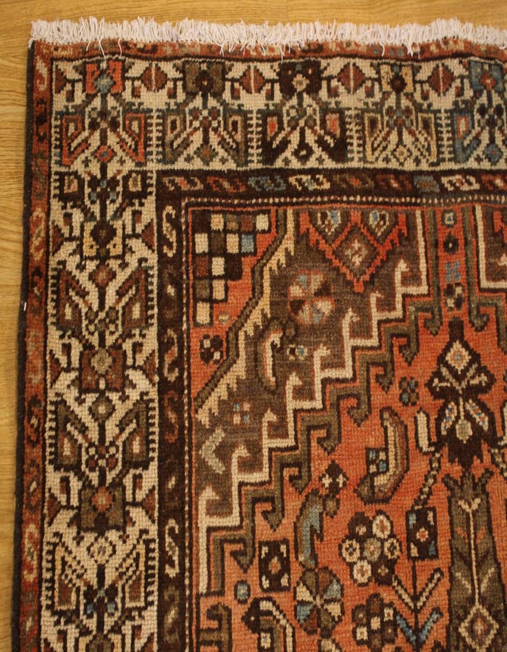 Detail image of 4' 1 x 6' 4 Hand Knotted Hossainabad Persian Wool Rug