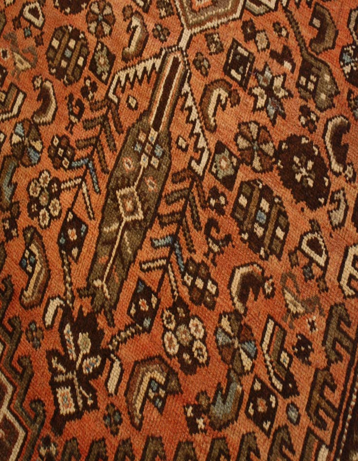 Detail image of 4' 1 x 6' 4 Hand Knotted Hossainabad Persian Wool Rug