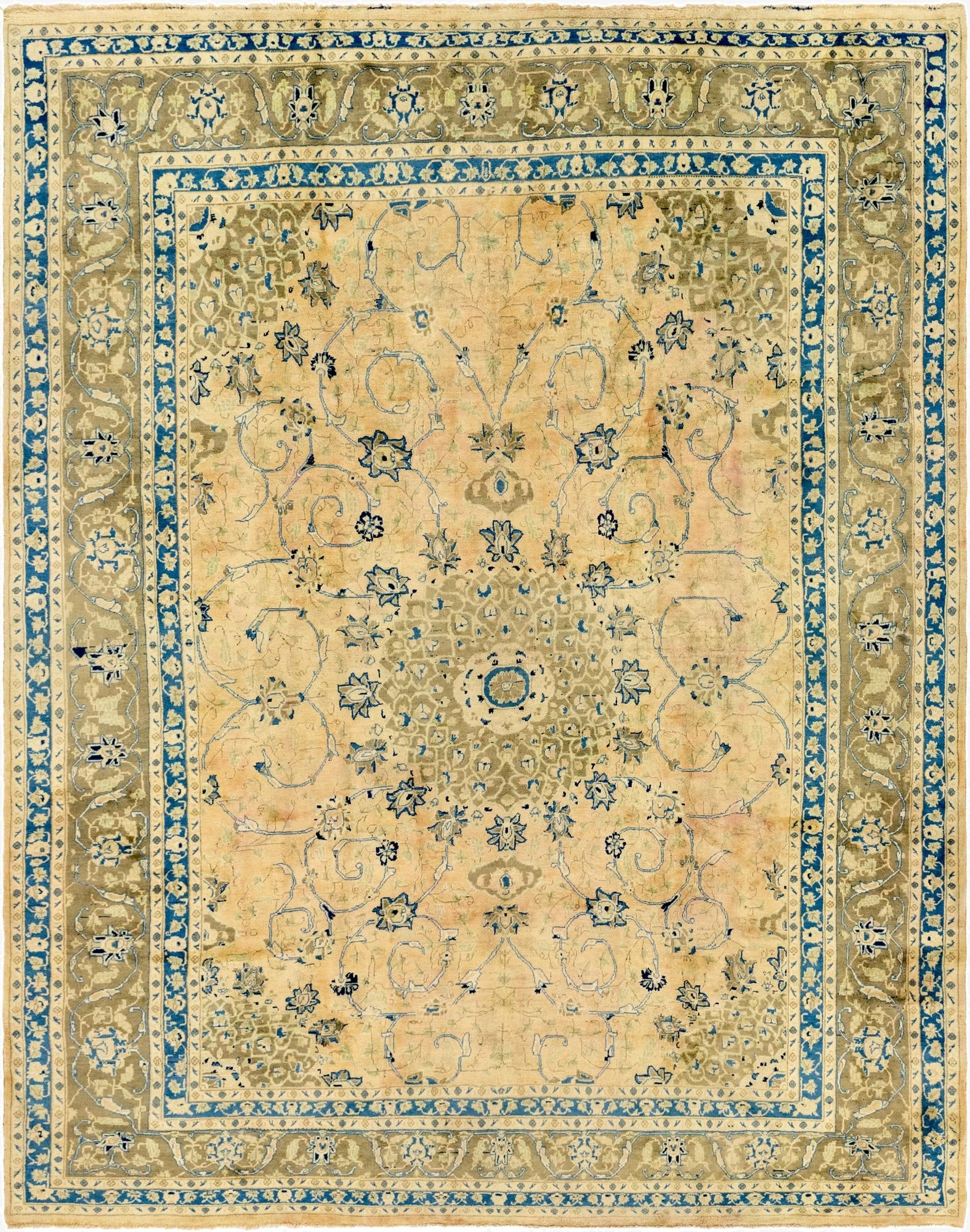 9' 9 x 12' 8  Hand Knotted Isfahan Persian Wool Rug