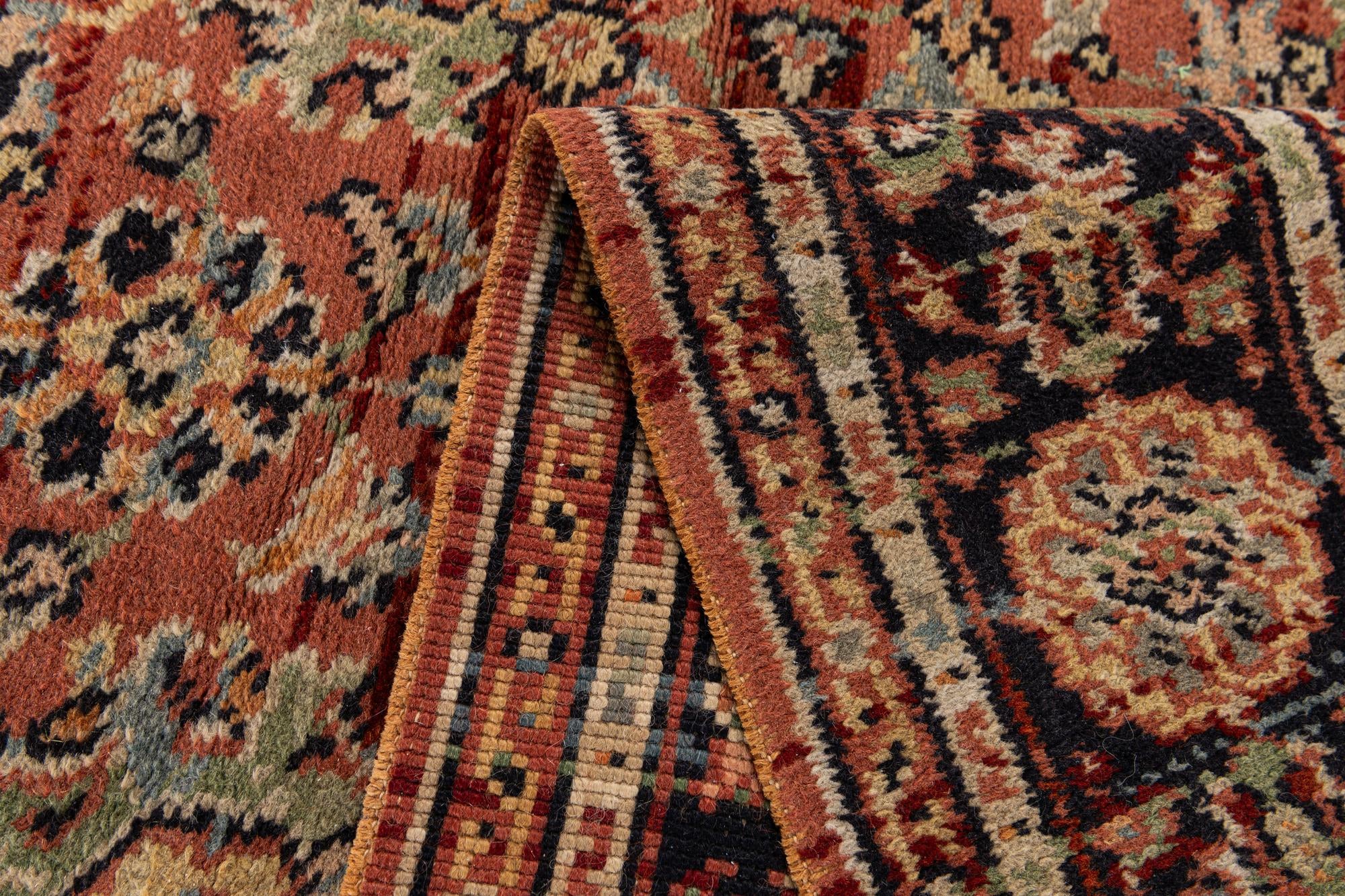 6' 6 x 9' 8 Hand Knotted Jaipur Agra Oriental Wool Rug