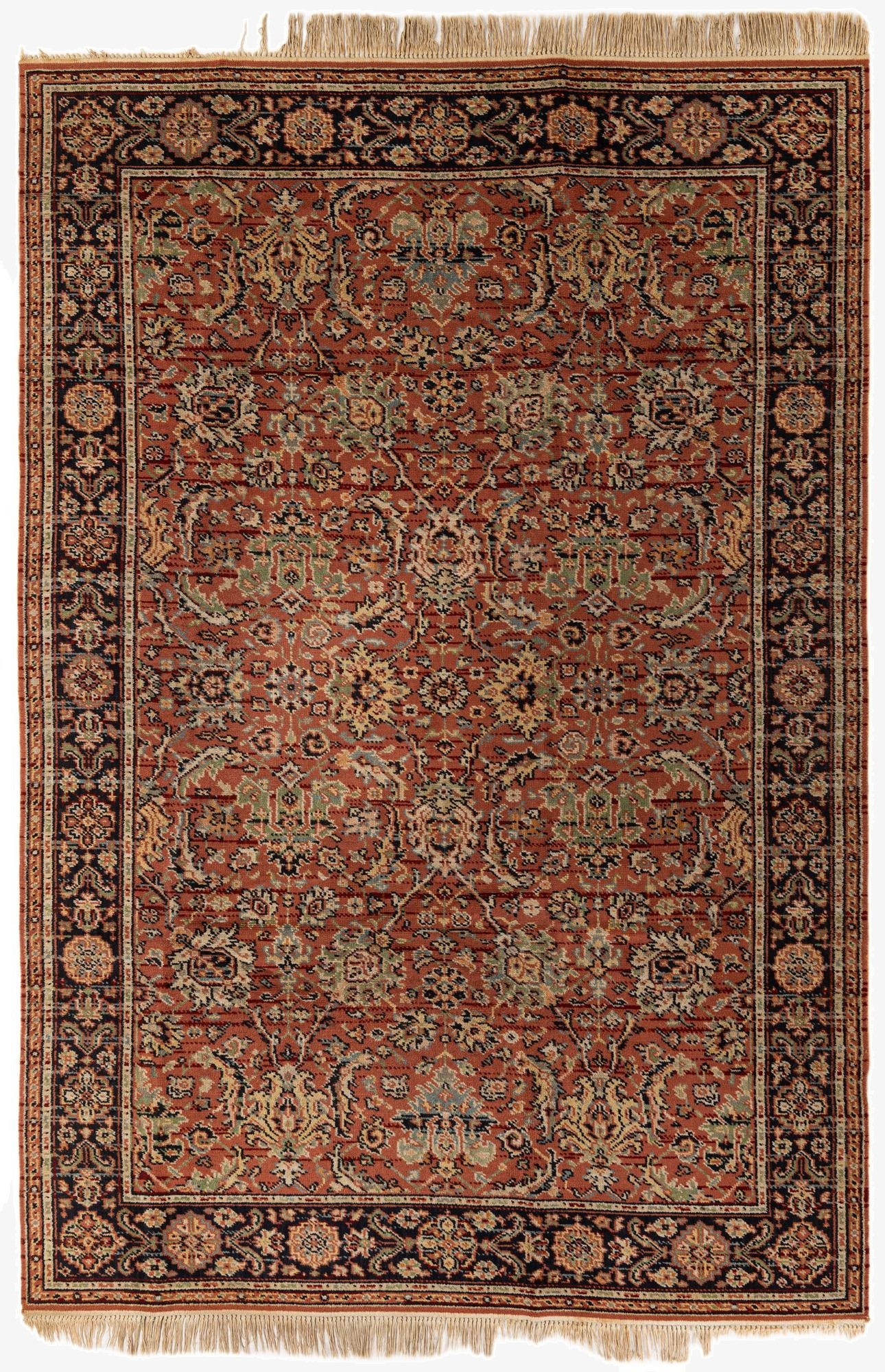 6' 6 x 9' 8  Hand Knotted Jaipur Agra Oriental Wool Rug