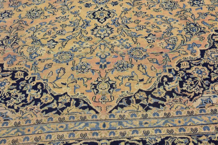 Detail image of 9' 9 x 13' 10 Hand Knotted Kashan Persian Wool Rug