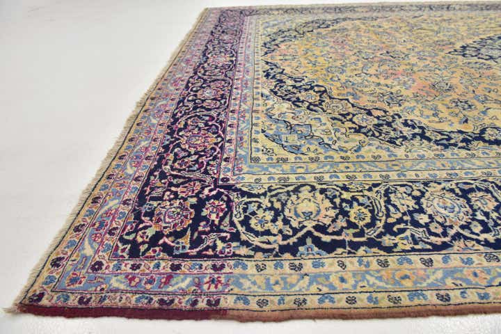 9' 9 x 13' 10 Hand Knotted Kashan Persian Wool Rug