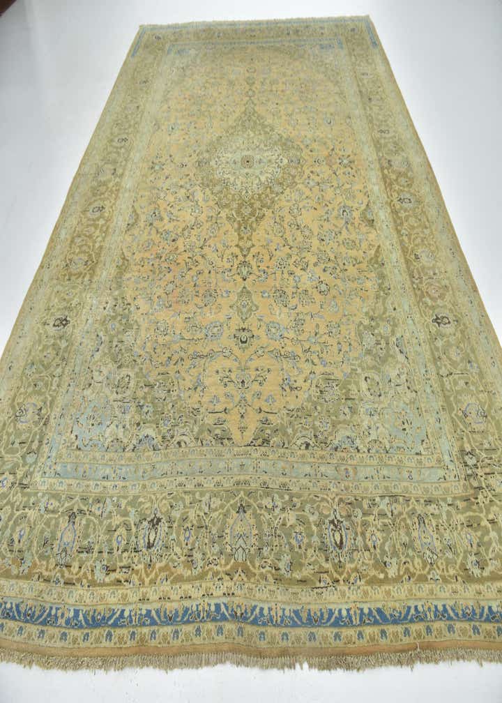 9' 10 x 13' 2 Hand Knotted Kashan Persian Wool Rug