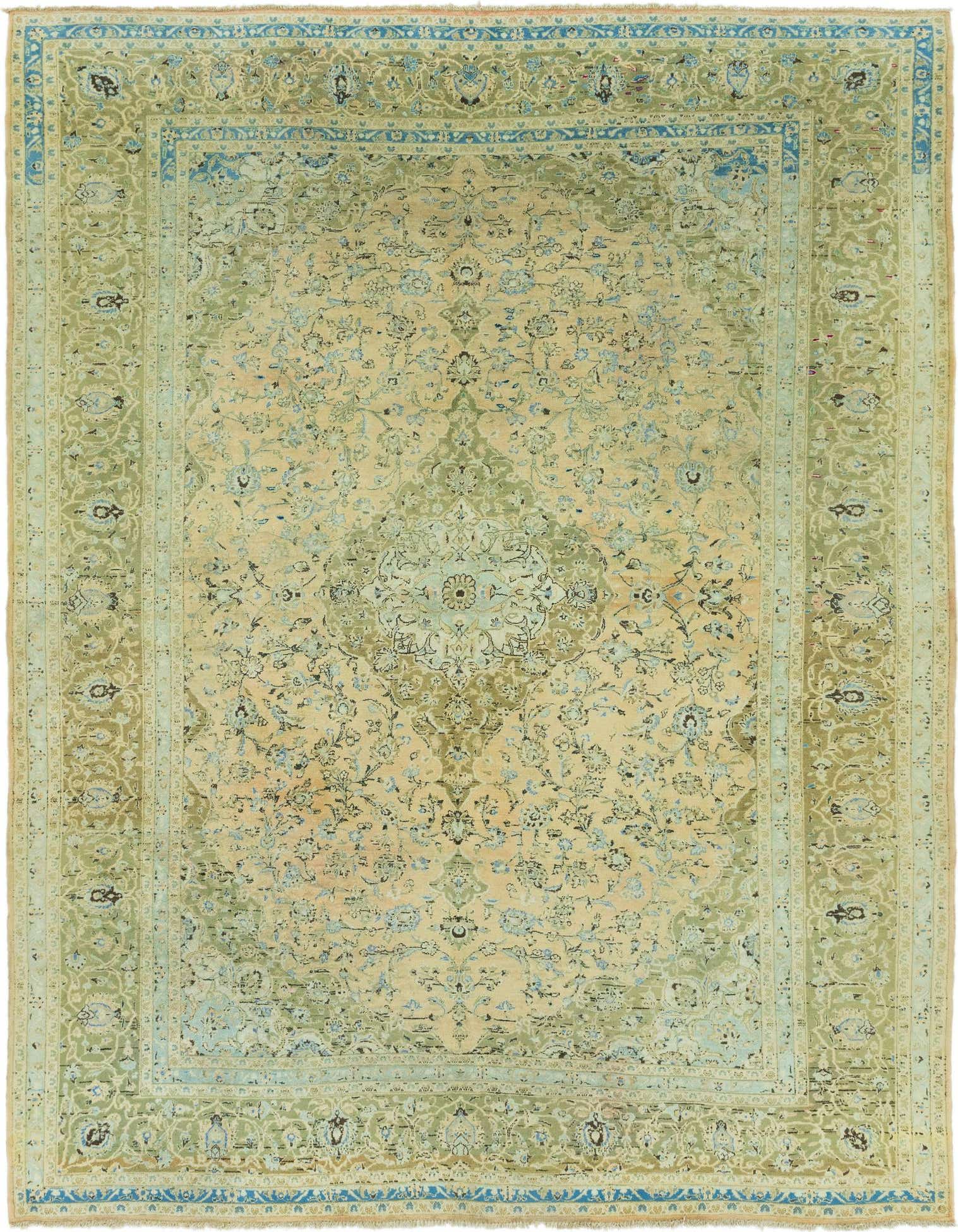 9' 10 x 13' 2 Hand Knotted Kashan Persian Wool Rug