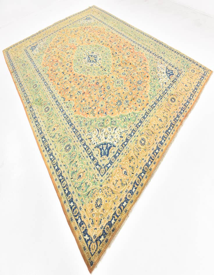 Detail image of 10' x 13' 2 Hand Knotted Kashan Persian Wool Rug