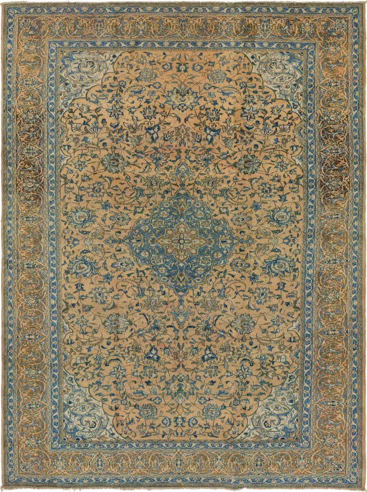 9' 6 x 12' 9 Hand Knotted Kashan Persian Wool Rug