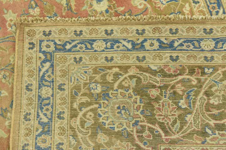 9' 7 x 12' 10 Hand Knotted Kashan Persian Wool Rug
