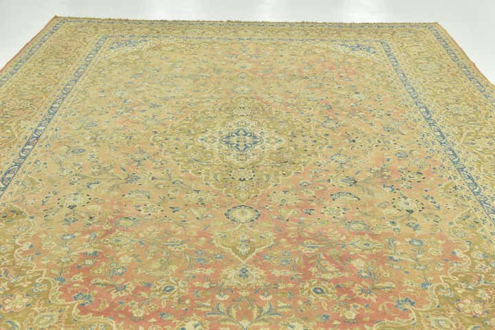 9' 7 x 12' 10 Hand Knotted Kashan Persian Wool Rug