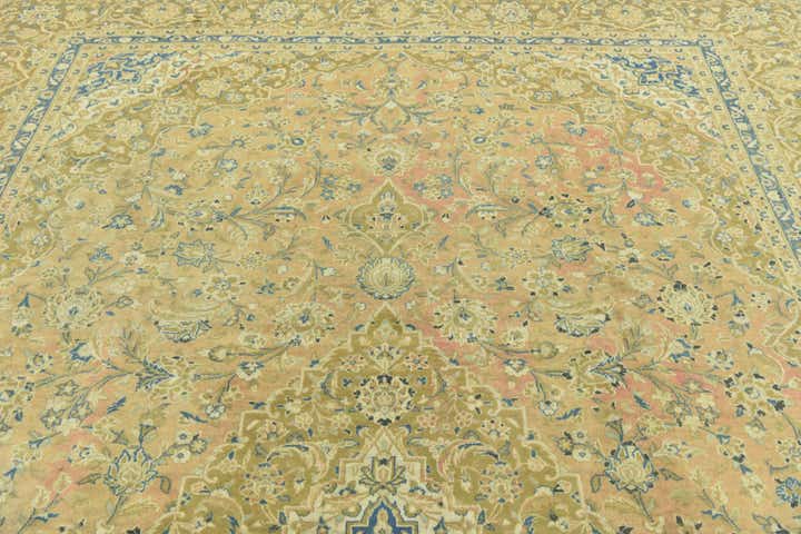 9' 7 x 12' 10 Hand Knotted Kashan Persian Wool Rug