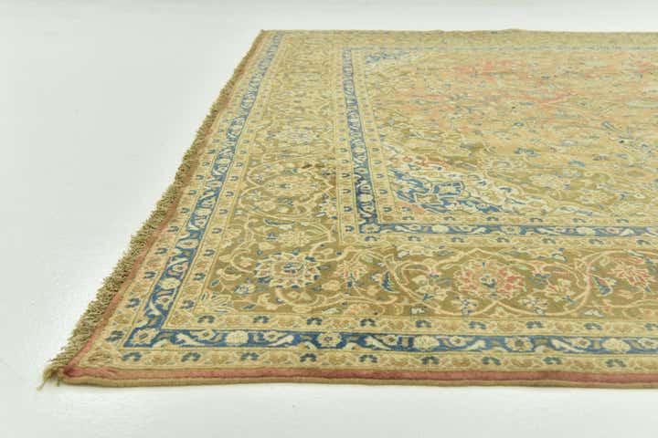 9' 7 x 12' 10 Hand Knotted Kashan Persian Wool Rug