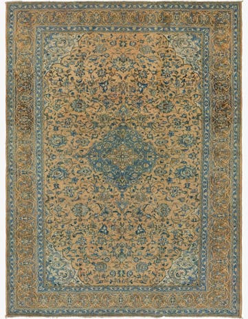 9' 6 x 12' 9 Hand Knotted Kashan Persian Wool Rug