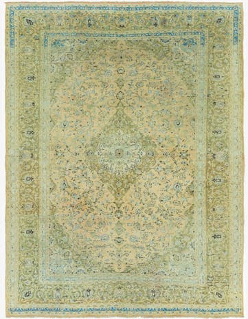 9' 10 x 13' 2 Hand Knotted Kashan Persian Wool Rug
