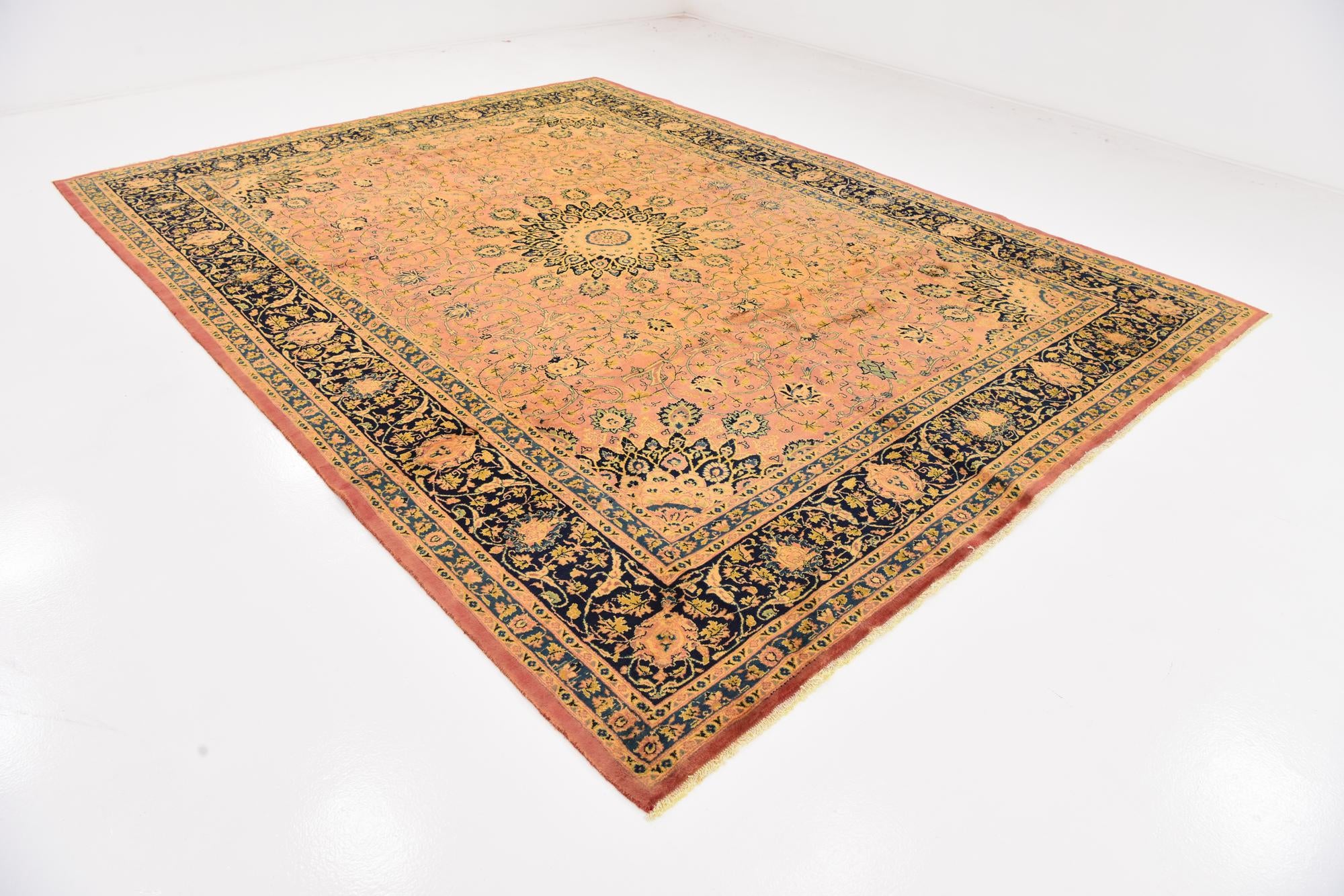 9' 10 x 12' 10 Hand Knotted Kashmar Persian Wool Rug