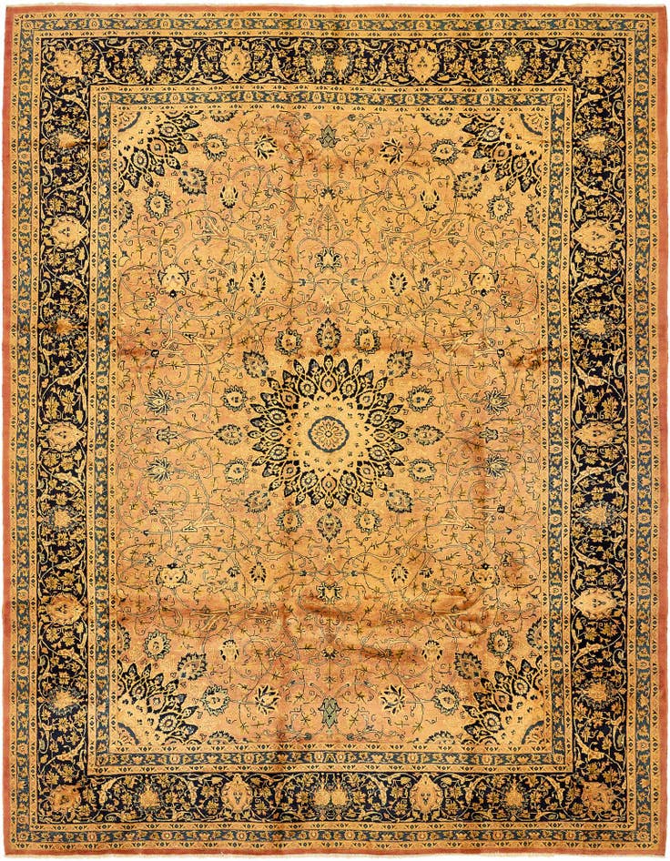 Detail image of 9' 10 x 12' 10 Hand Knotted Kashmar Persian Wool Rug
