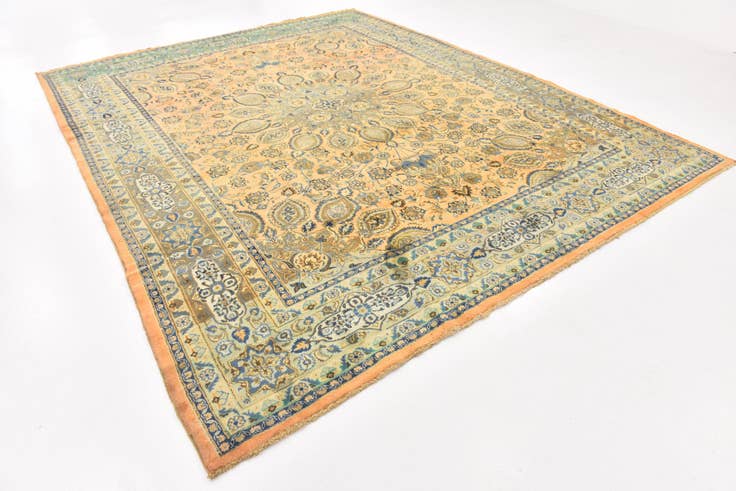 Detail image of 9' 10 x 12' 8 Hand Knotted Kashmar Persian Wool Rug