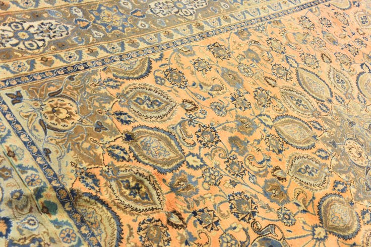 Detail image of 9' 10 x 12' 8 Hand Knotted Kashmar Persian Wool Rug