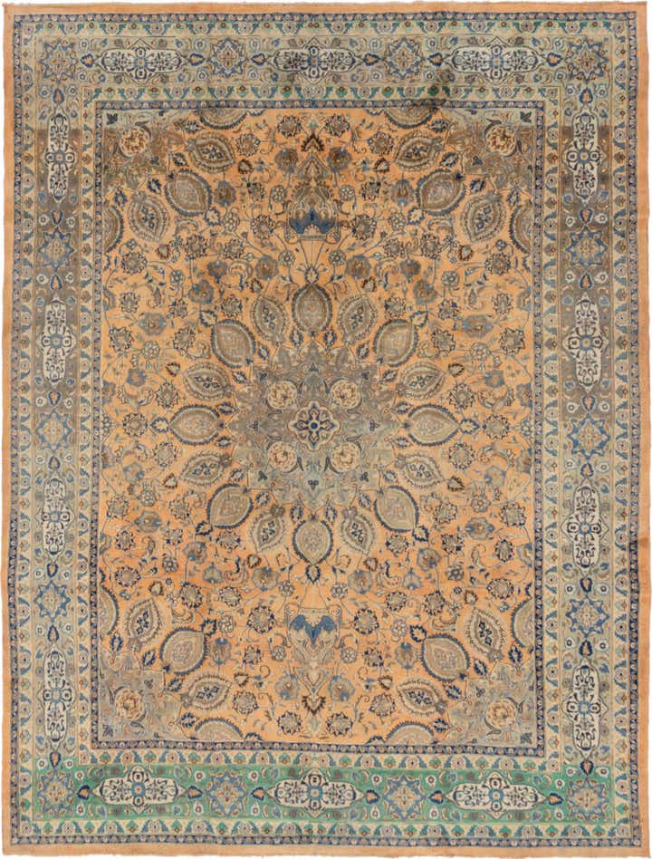 9' 10 x 12' 8 Hand Knotted Kashmar Persian Wool Rug