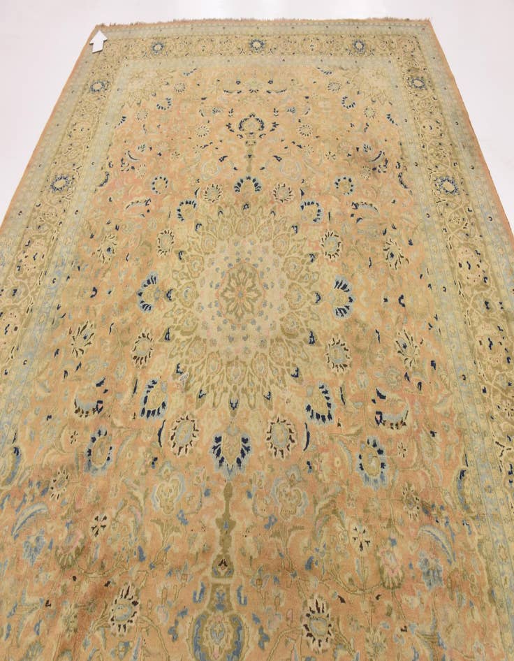 Detail image of 10' 2 x 13'  Hand Knotted Kashmar Persian Wool Rug