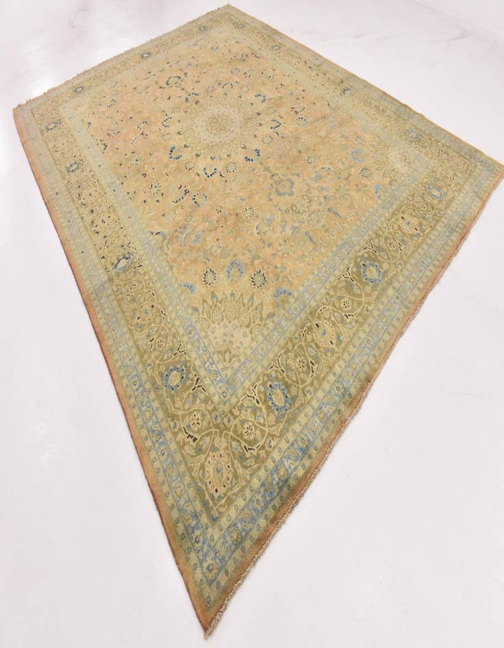 Detail image of 10' 2 x 13' Hand Knotted Kashmar Persian Wool Rug